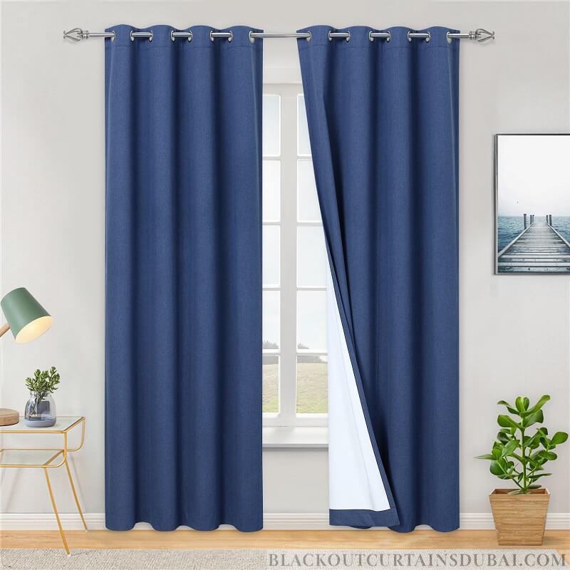 blue blackout curtains